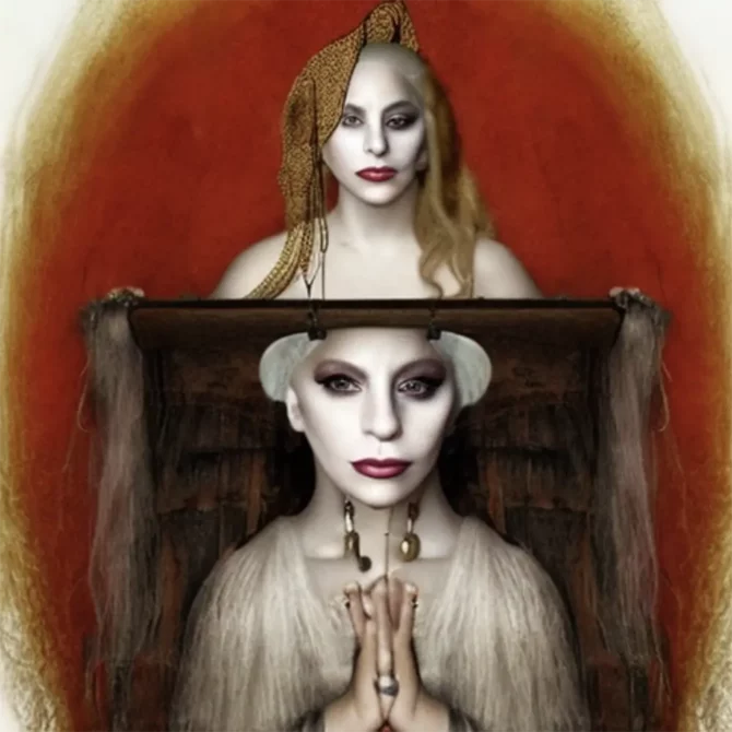 Lady Gaga in the style of Leonardo da Vinci     25